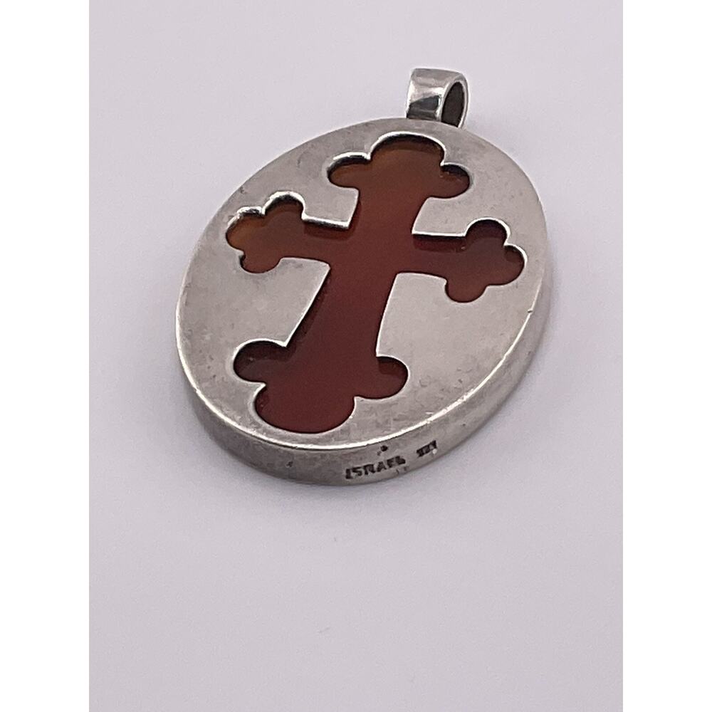 Israeli 925 Sterling silver cross pendant - Picture 2 of 12